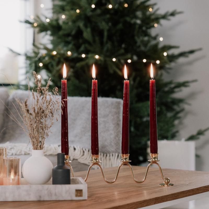 Hilke Herrgårdsljus 30 cm 6-pack Vinröd