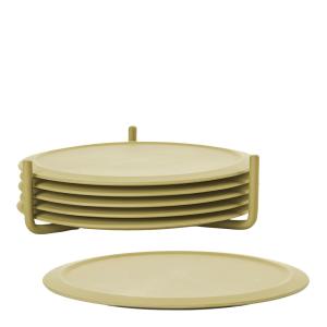 Zone Singles Glasunderlägg med hållare 6-pack 10 cm Leek Green