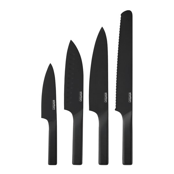 Stelton Pure Black knivset 4 delar svart