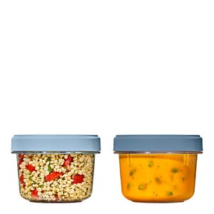 Oxo Twist & Stack förvaringsburk 59,2 cl 2-pack med lock klar/blå