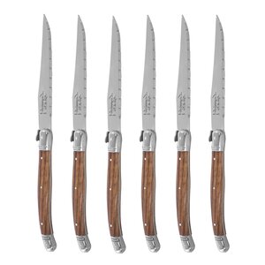 Laguiole Style de Vie Grillbestick kniv 23 cm 6-pack Wood