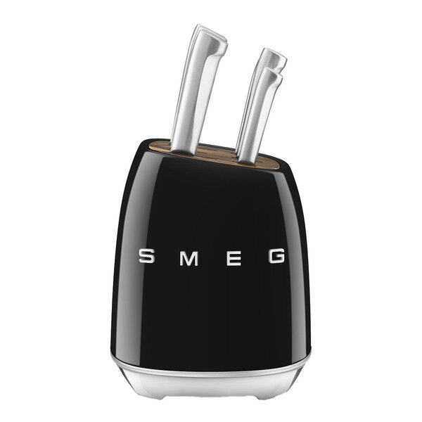 SMEG knivblock med 6 knivar KBSF02 svart