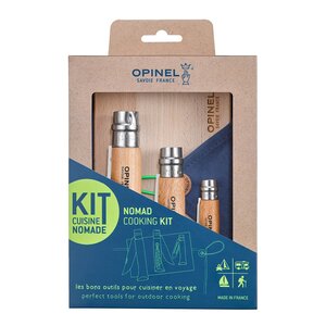 Opinel Nomad Cooking Kit portabelt matlagningsset 5 delar bokträ