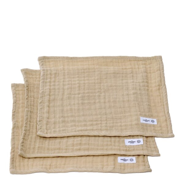 The Organic Company FINE tvättlapp 30x30 cm 3-pack pale honey
