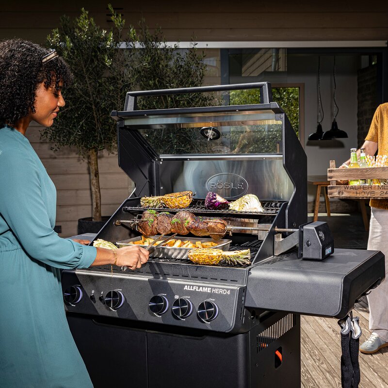 Rösle AllFlame Hero 4 gasolgrill 21000W svart
