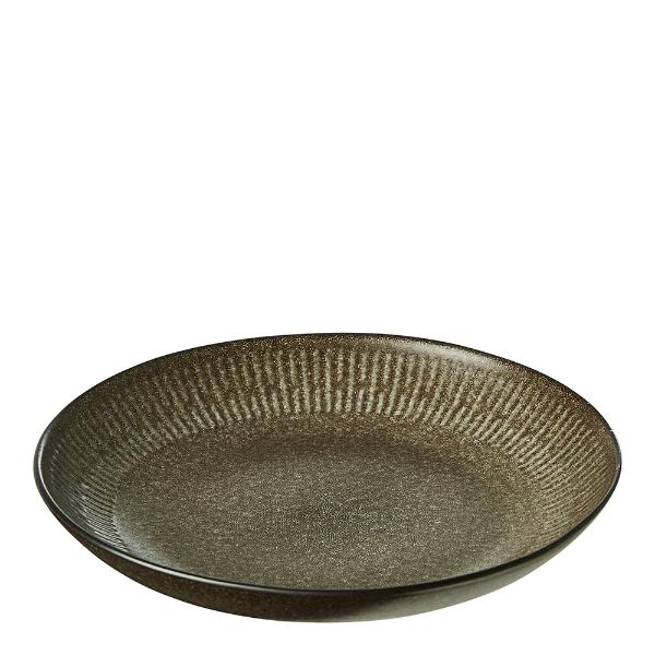 Relief Stoneware Djup Tallrik 22 cm Grå