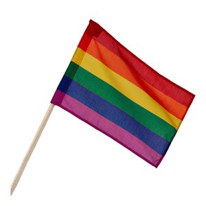 Langkilde & Søn Pride flagga på pinne 30x20 cm regnbåge