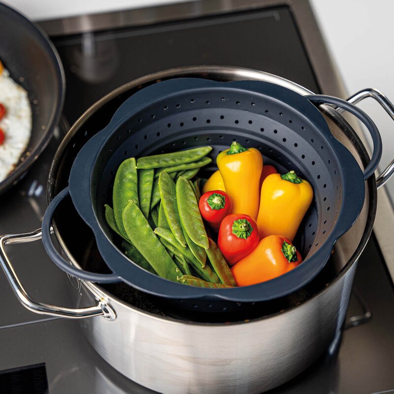 Kochblume Hopfällbart durkslag L 32/23 cm antracitgrå