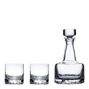 Orrefors Erik whiskyset karaff 78 cl & 2 whiskyglas 34 cl