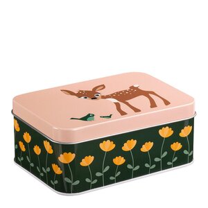 Blafre Rådjur matlåda / förvaringslåda plåt 10x14 cm rosa/grön