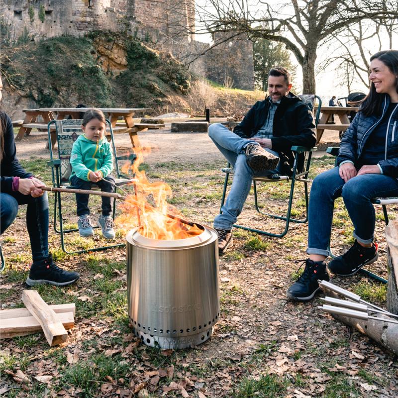 Solo Stove Ranger + stand 2.0 rökfri eldstad 38x41,5 cm silver