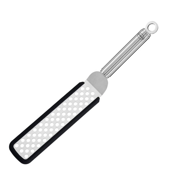 Rösle Vinklad stekspade med hål och silikonkant 32 cm stål/svart