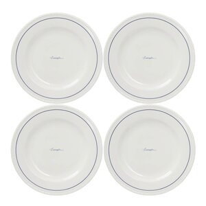 Lexington Icons tallrik 22 cm 4-pack vit/blå