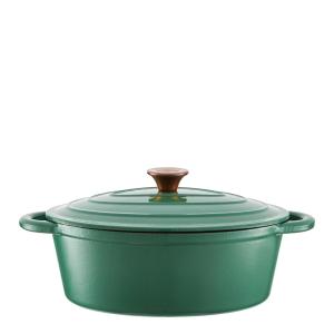 Barbary&Oak Gjutjärnsgryta oval 29 cm 3 L Grön