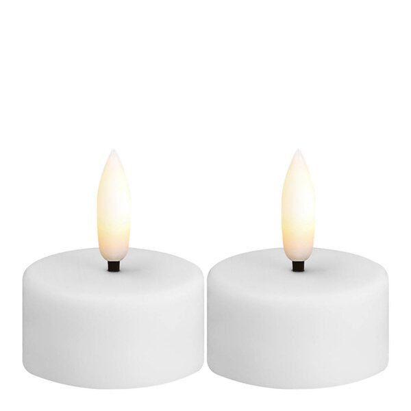 Moods & More Tealight Candle LED värmeljus 2-pack 3,9x2 cm vit