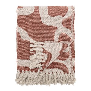 Bloomingville Salobre pläd 160x130 cm röd/natur