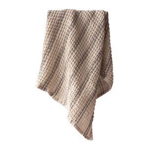Tell Me More Nella handduk våfflad 50x70 cm taupe stripe