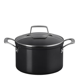 Le Creuset ENSC gryta med glaslock 3,8 L 20 cm black