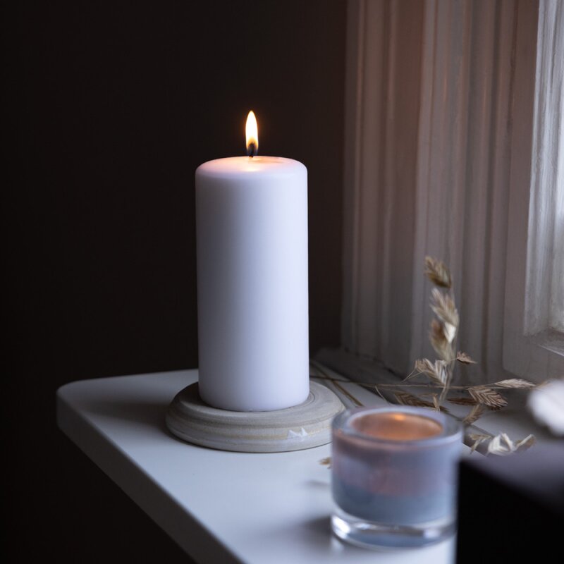 Liljeholmens Blockljus stearin 6,8x15 cm vit