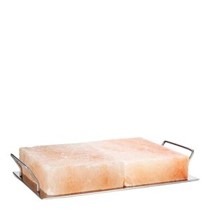 Rivsalt BBQ Pro saltsten 2-pack med metallbricka 37x21 cm