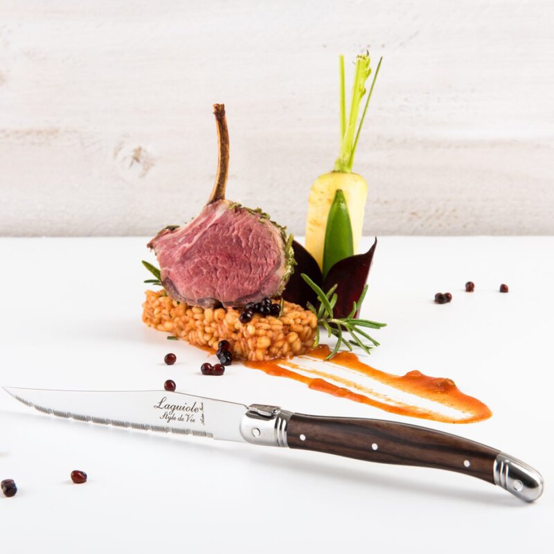 Laguiole Style de Vie Grillbestick kniv 23 cm 6-pack Dark Wood