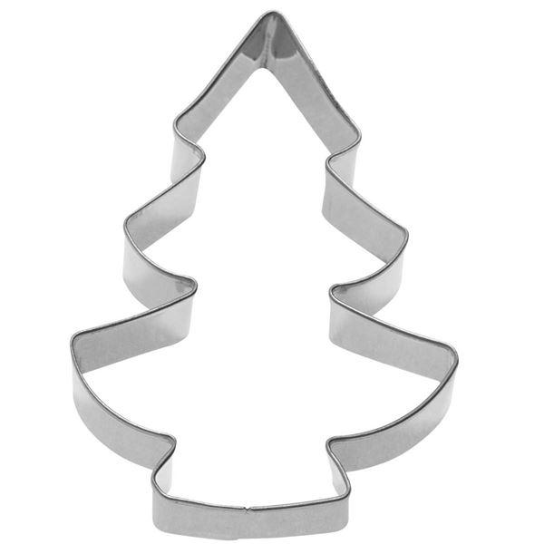 Pepparkaksform Julgran 8 cm Silver