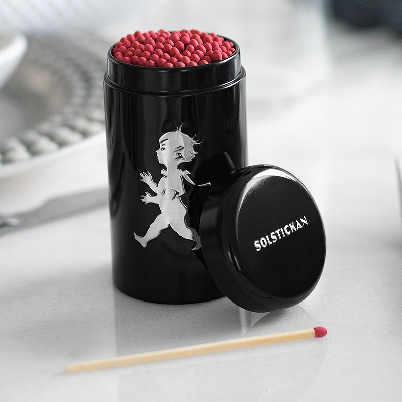 SOLSTICKAN Tändsticksrör 10 cm Svart