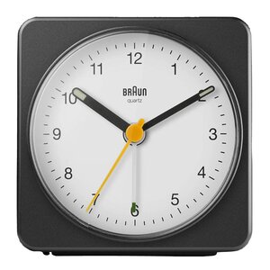 Braun Väckarklocka analog 7,8 cm svart/vit