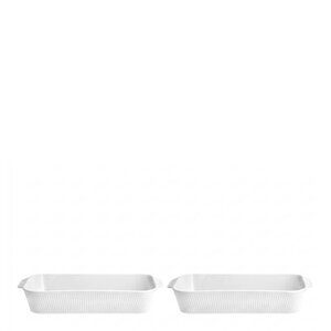 Pillivuyt Plissé serveringsfat djupt 35x19 cm 2-pack vit