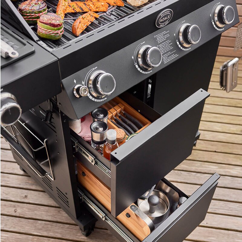 Rösle Videro PRO G4-S Vario+ gasolgrill 20500W svart