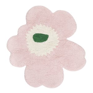 Marimekko Unikko badrumsmatta 73 cm blommformad rosa/vit/grön