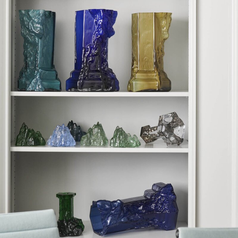 Kosta Boda The Rock ljuslykta 9 cm smaragdgrön