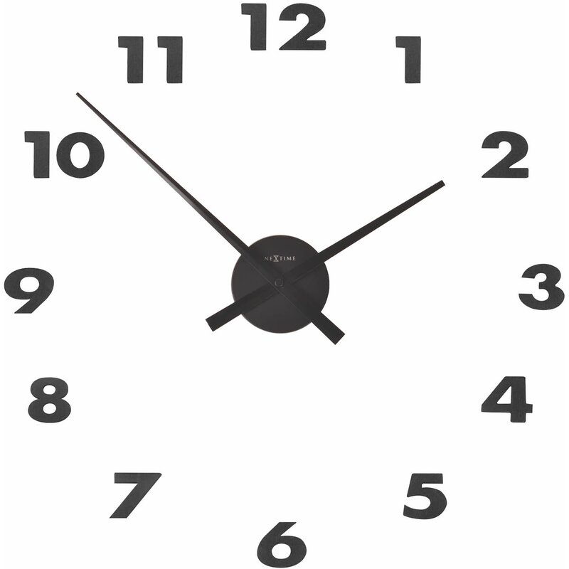 NeXtime Hands väggklocka med siffror 48 cm svart