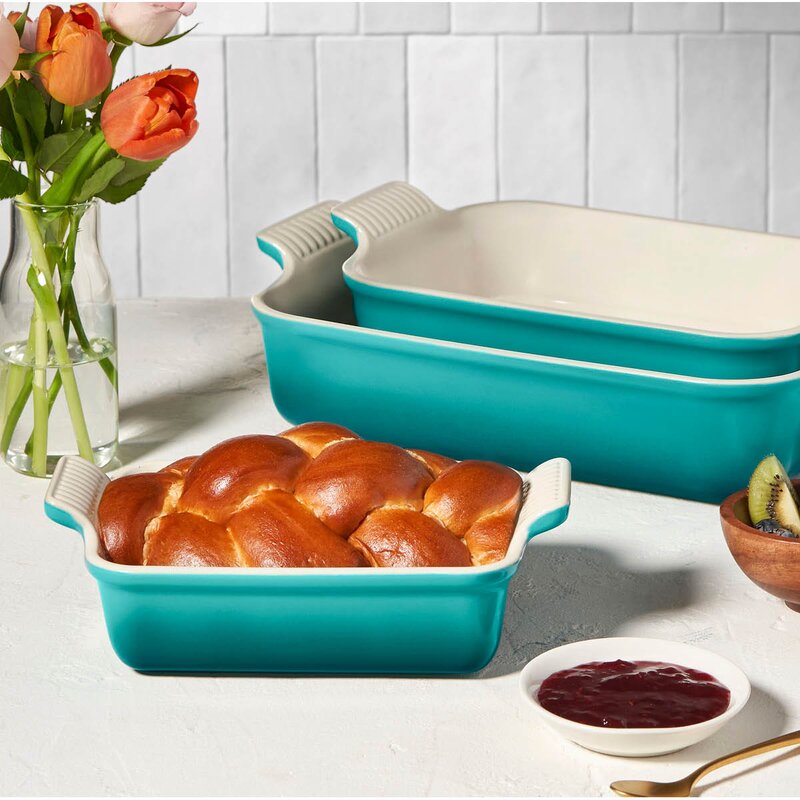 Le Creuset Heritage ugnsform rektankulär 19 cm Bleu Riviera
