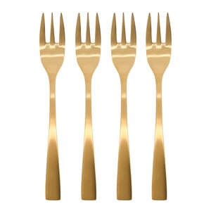 House Doctor Golden tårtgaffel 4-pack 14,5 cm guld