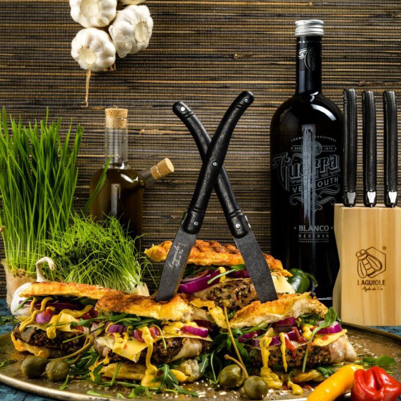 Laguiole Style de Vie Grillbestick kniv 23 cm 6-pack Stonewash