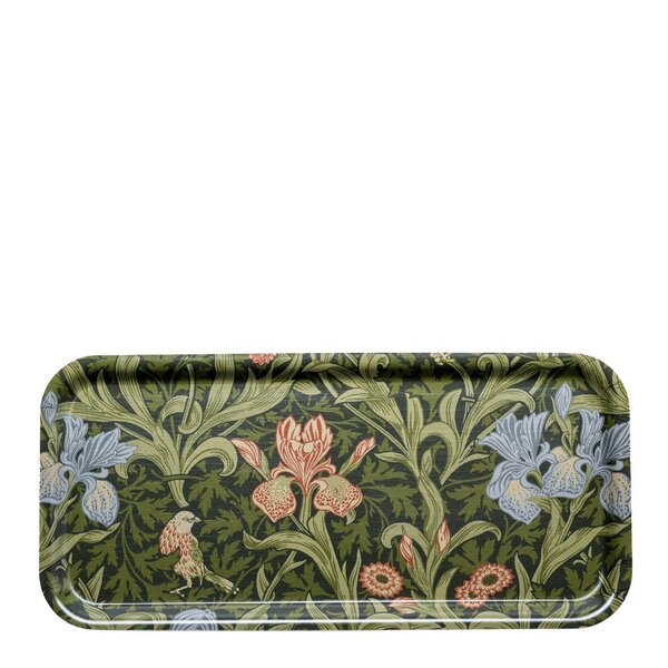 William Morris Iris rektangulär bricka 32x15 cm grön