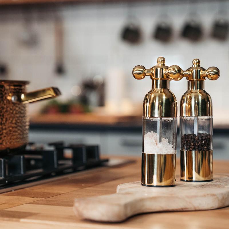 Vargen & Thor Axia salt- & pepparkvarn 18 cm 2-pack guld