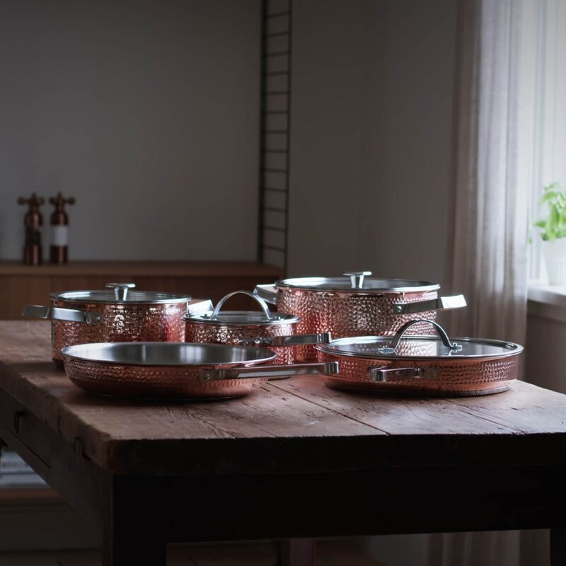 Vargen & Thor Mjölner XL grytset 6 delar koppar