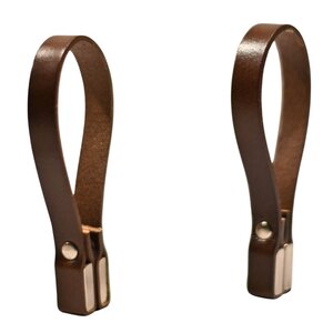 Nordan Home Magnetisk handdukshållare i läder 8x1 cm 2-pack mörkbrun