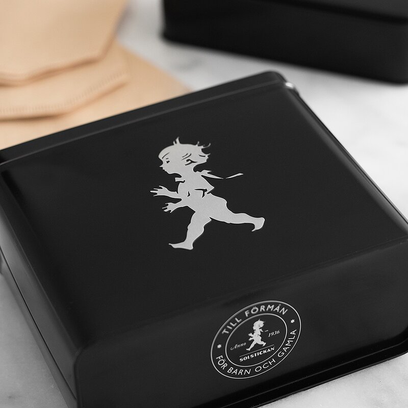 SOLSTICKAN Burk för kaffefilter Svart/Silver