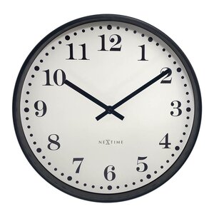 NeXtime Dickens väggklocka 30 cm svart/vit