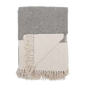 Bloomingville Sefanit pläd 160x130 cm grå/naturvit