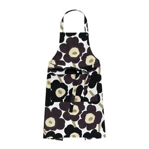 Marimekko Pieni Unikko förkläde 85 cm vit/grå/beige