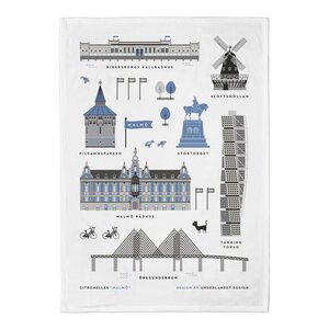 Citronelles Malmö Kökshandduk 50x70 cm Blå