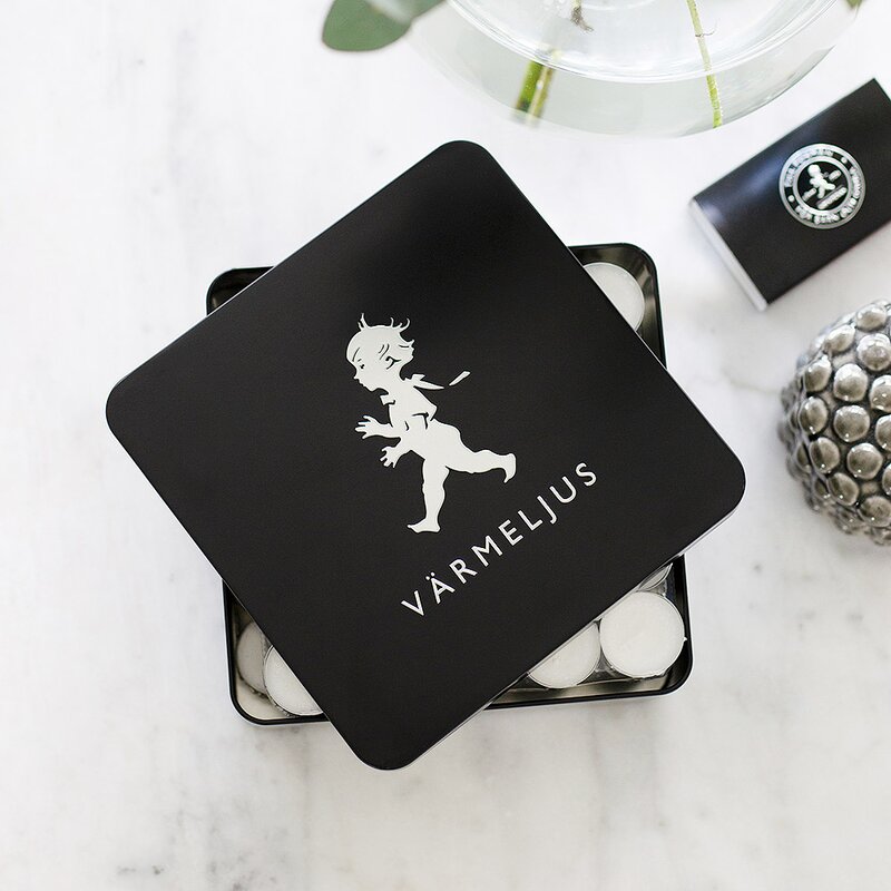 SOLSTICKAN Värmeljuslåda för 100 ljus Svart matt