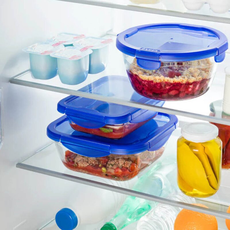 Pyrex Cook & Go förvaringsburk 0,8 L blå/klar