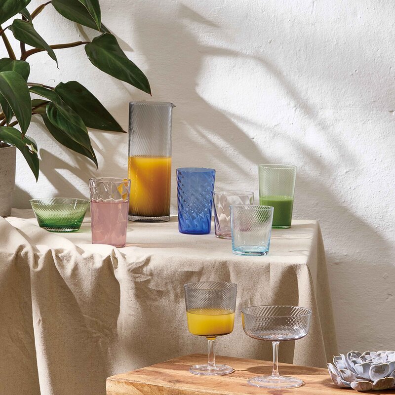 Aida RAW Unique swirl highball glas 45 cl light blue