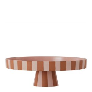 OYOY Toppu serveringsfat på fot 27 cm caramel/rosa