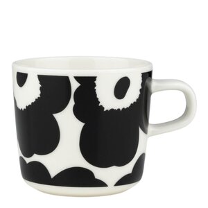 Marimekko Oiva Unikko mugg 20 cl svart/vit